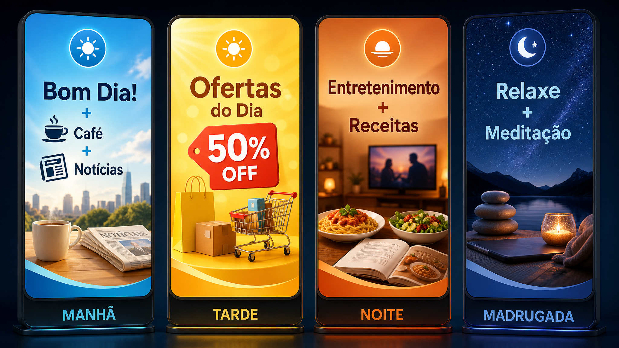 WideAds smart content across 4 dayparts